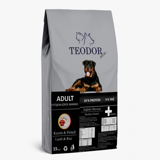 Teodor adult special yetişkin köpek maması kuzulu pirinçli rottweiller 15 kg Armada Teknik Bobinaj