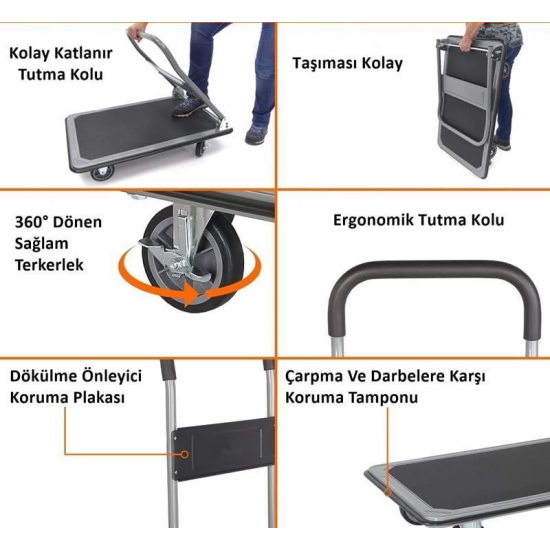 Duffmart PR2330 Pro Katlanır Platform 4 Tekerlekli Paket Taşıma Arabası 300 Kg Armada Teknik Bobinaj Duffmart PR2330 Pro Katlanır Platform 4 Tekerlekli Paket Taşıma Arabası 300 Kg Armada Teknik Bobinaj